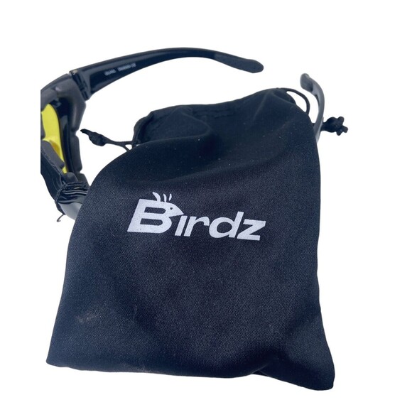 Birdz Quail Goggles Motorcycle Anti Fog Pouch Black Yellow night Vision Lens - Picture 3 of 5